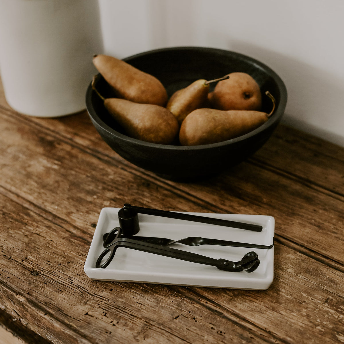 Sweet Water Decor White Stoneware Tray
