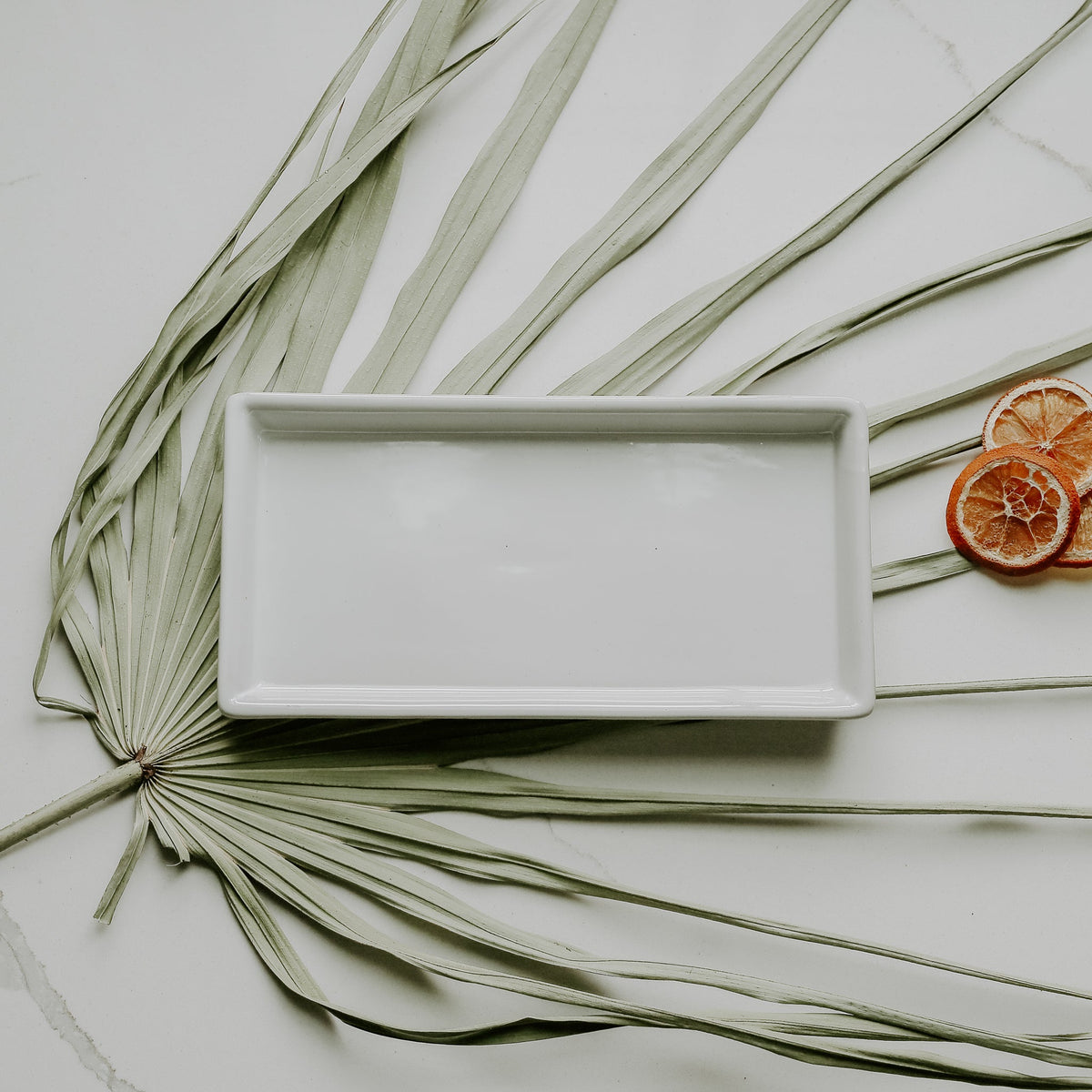 Sweet Water Decor White Stoneware Tray