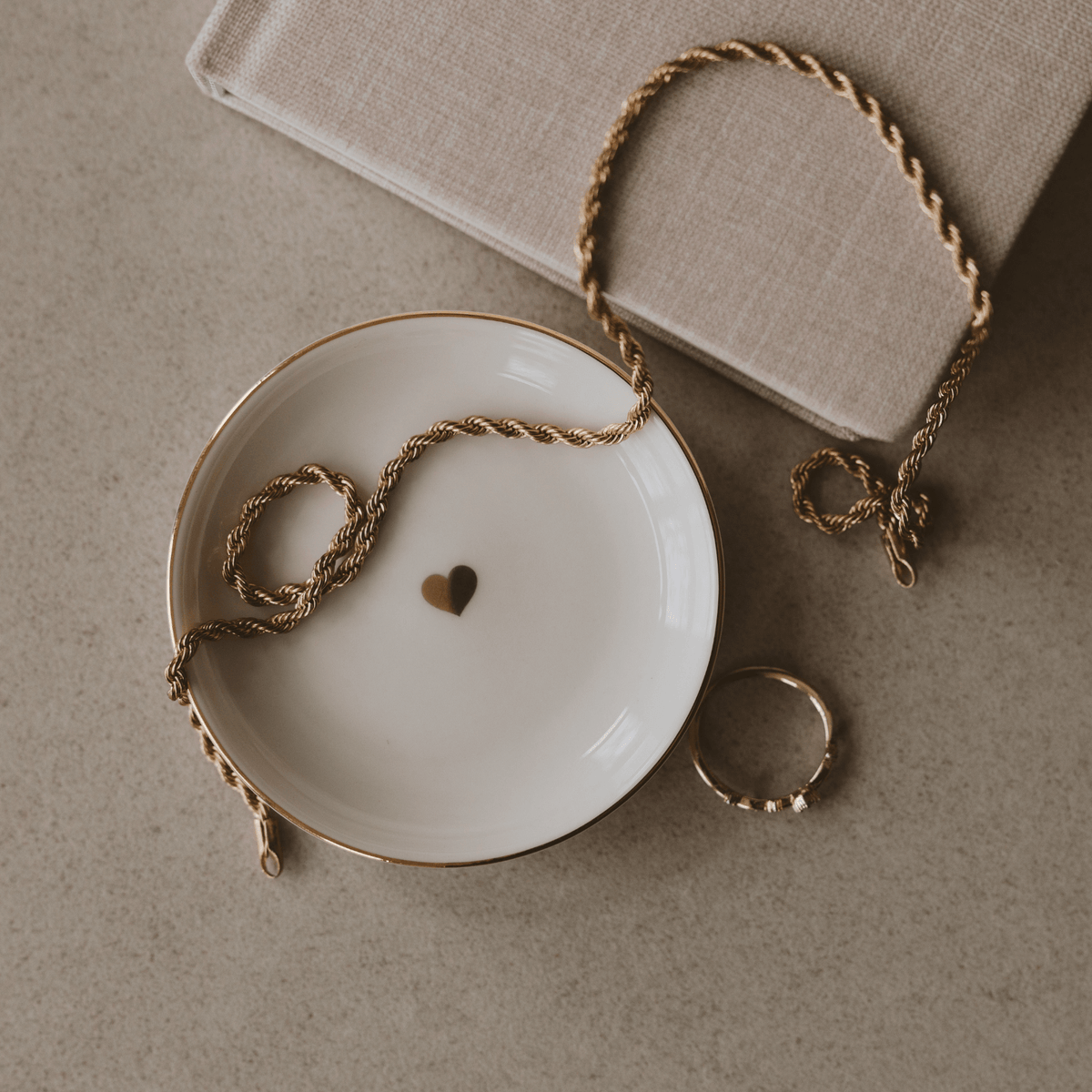 Sweet Water Decor Gold Heart Jewelry Dish