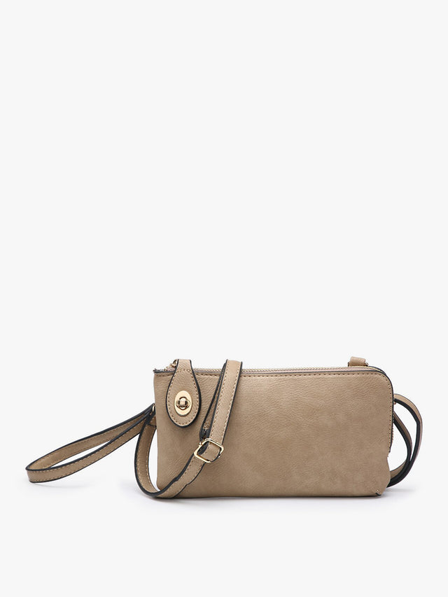Jen & Co - Kendall Twist Lock Crossbody - Taupe