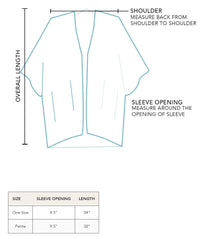 Lotus and Luna Kimono Size Chart 