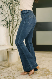 Judy Blue High Rise Flare with Mitered Pocket Jeans