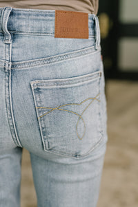 Judy Blue Mid Rise Kick Flare Jeans