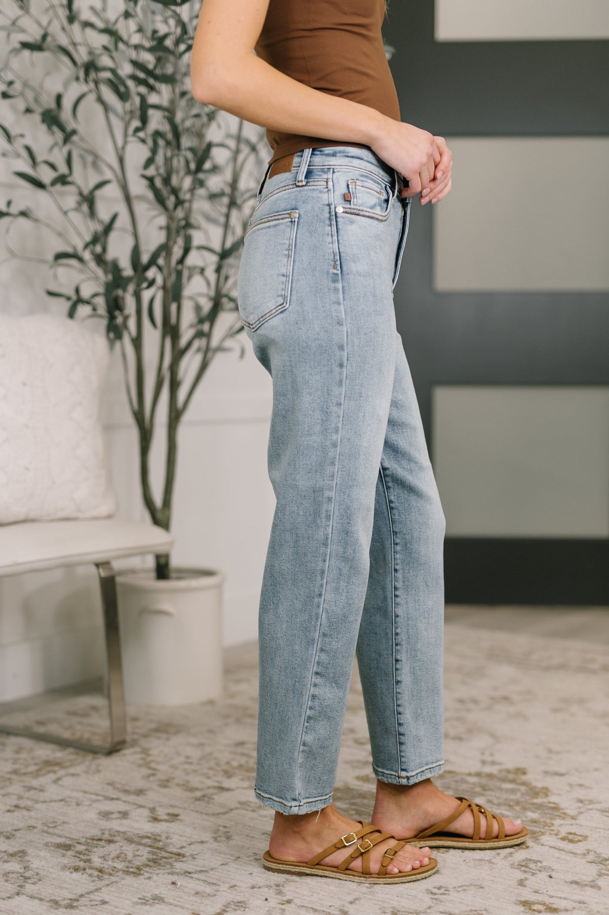Judy Blue High Rise Ankle Straight Jeans 82713