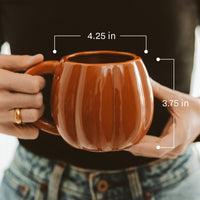 Sweet Water Decor Cream Pumpkin 19 oz Figural Coffee Mug