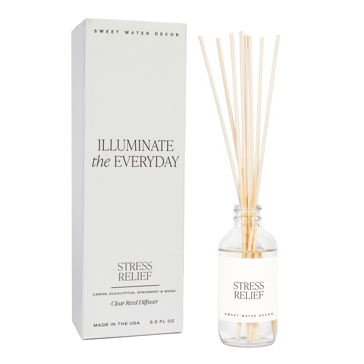 Sweet Water Decor Stress Relief Clear Reed Diffuser