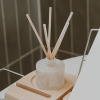 Sweet Water Decor Weekend White Translucent Tinted Glass Jar Reed Diffuser