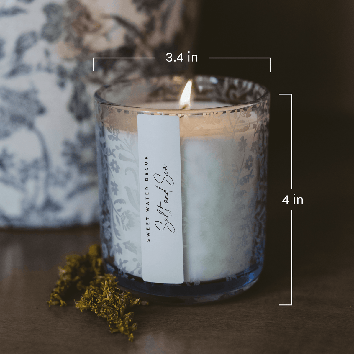 Sweet Water Decor Spa Day Soy Candle - Blue Tinted Glass Jar - 12 oz