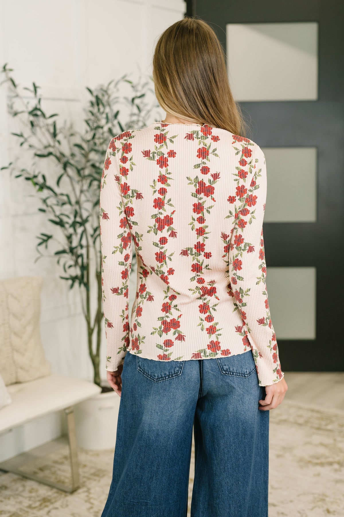Garden Trellis High Neck Floral Top