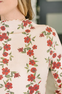 Garden Trellis High Neck Floral Top
