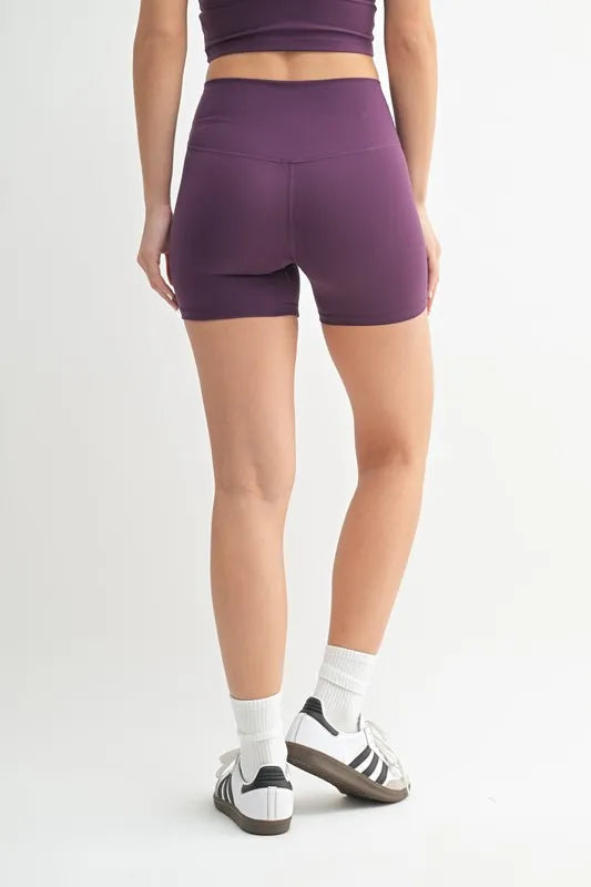 MONO B Venice Cloud Light Contour Biker Shorts - Merlot