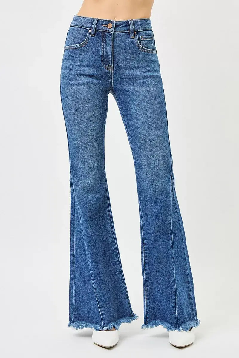 Risen Mid Rise with Side Seam Detailing Flare Jeans