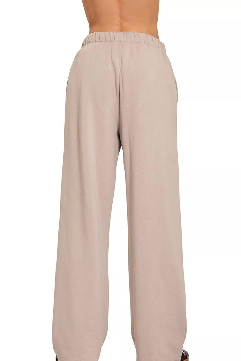 Fleece Sweatpants with Pockets in Ash Mocha