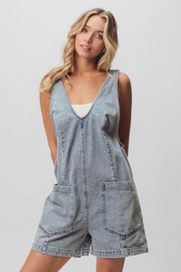 Bibi Vintage Washed Denim Overalls