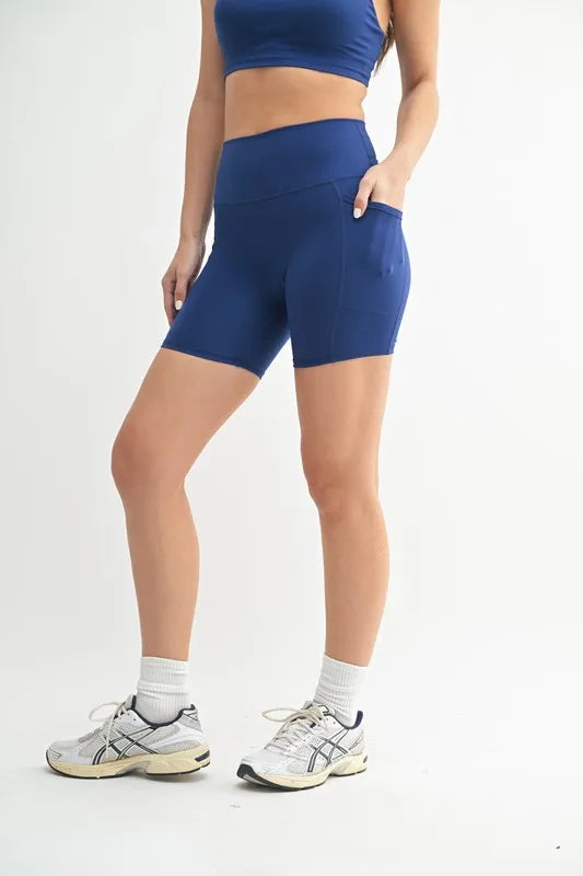 Mono B Venice Cloud Light Sculpt Biker Shorts - Blue Depth