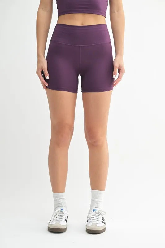 MONO B Venice Cloud Light Contour Biker Shorts - Merlot