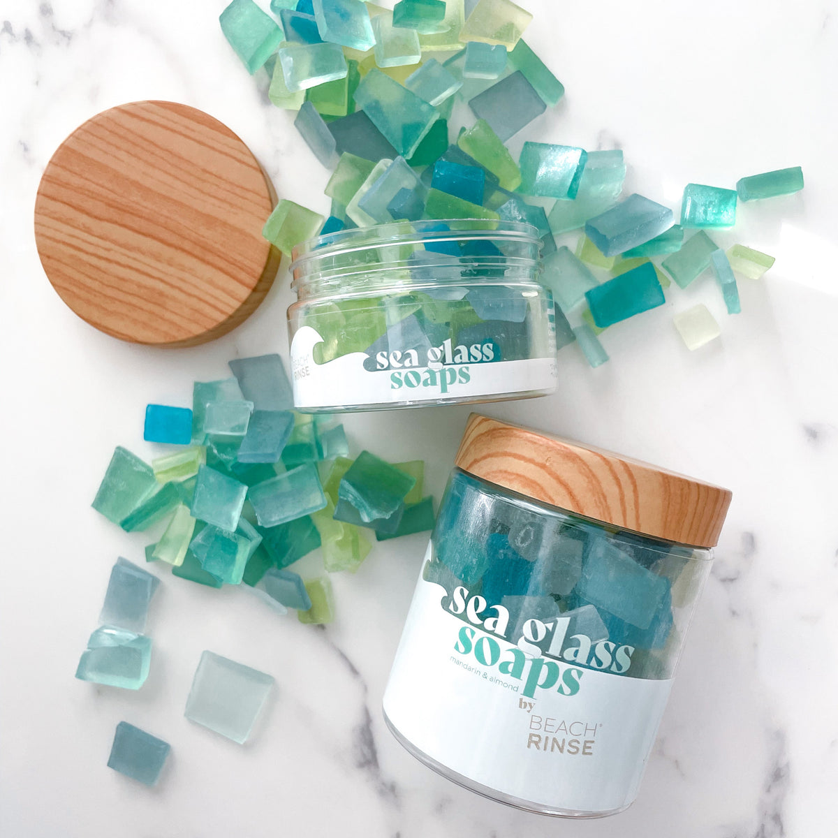 Sea Glass Soaps - Tropical Mandarin & Almond Mini Soaps